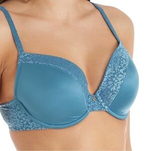 NWTS! Le Mystere Teal and Gray Safari Patterned T-Shirt underwire Bra 34D